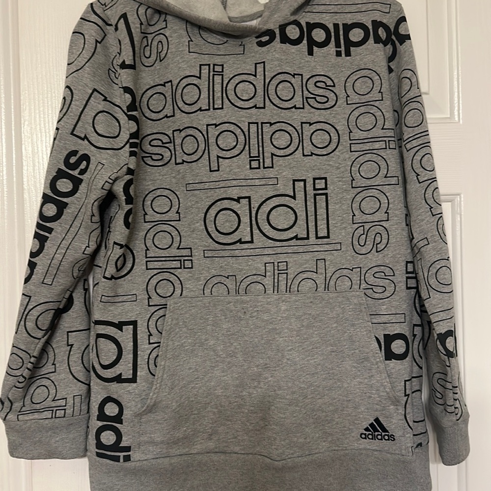 Kids Adidas gray and black hoodie